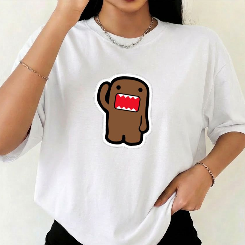 Camiseta Camisa Feminina 100%Algodão Oversized, Americano Y2k Vintage Boneco lançamento estilosa