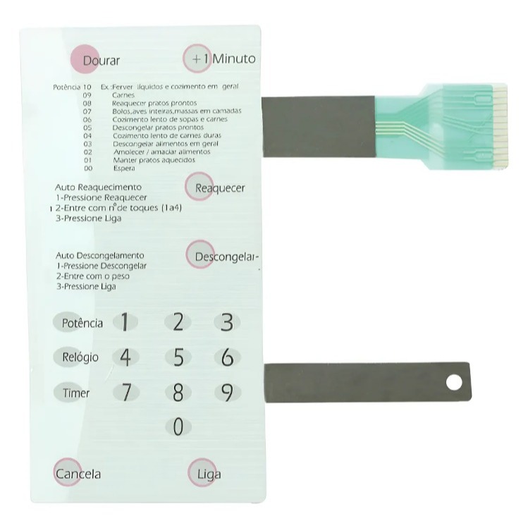 Membrana Microondas Para Brastemp Bmp31 Branco Com Dourador
