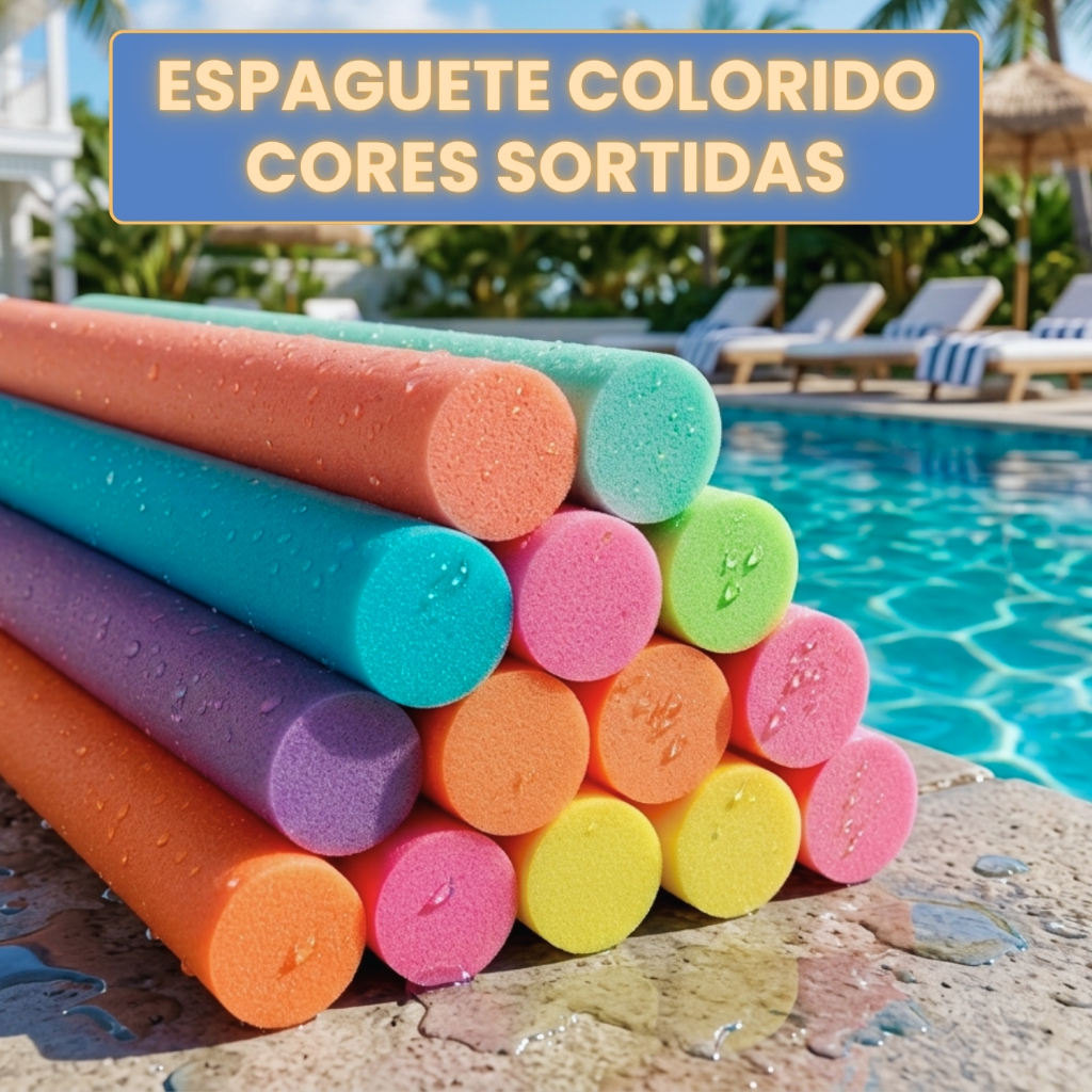 Boia Espaguete Piscina Sem Furo Flutuador Maciço Natação Hidroginástica Cores Sortidas Alta Qualidade