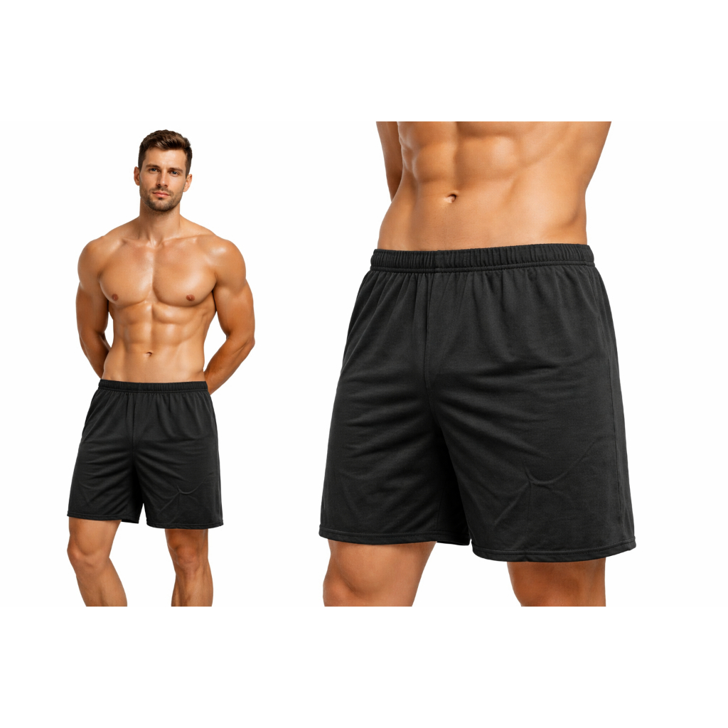 Kit 2 Cuecas Samba Canção Pijama de Dormir Masculino Algodão Cores Lisas Confortável  Short