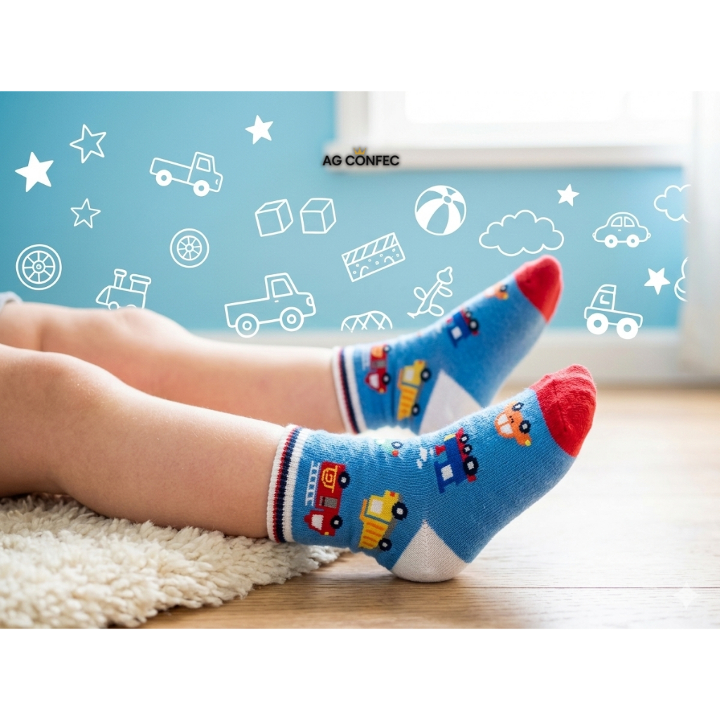 Kit 24 Pares De Meias Infantil Meninos Soquete Criança Cano Médio Atacado Masculino Menino Algodão