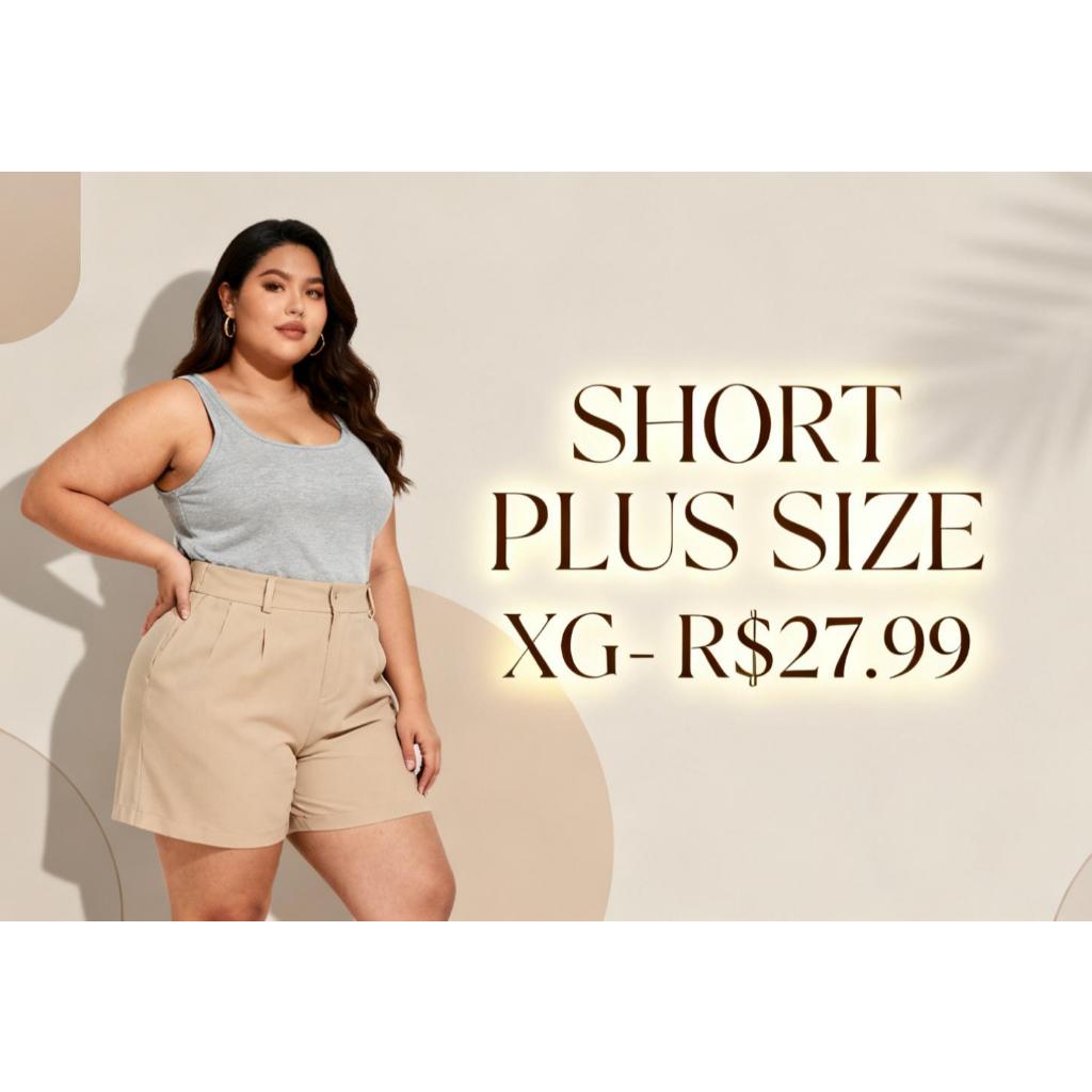 Short Alfaiataria Feminino com Cintura Alta e Modelagem Moderna Nas Cores Preto Bege Azul marinho Azul Royal Rosa Verde
