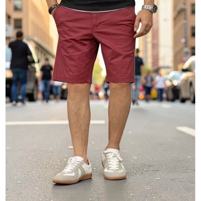 Bermuda Masculina Colorida Sarja Premium, Lycra, com bolsos, Moda Urbana, Casual, Moda Masculina, Infanto Juvenil