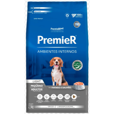 Ração PremieR Pet Amb. Internos Light Cães Adultos Salmão / Frango 2,5kg