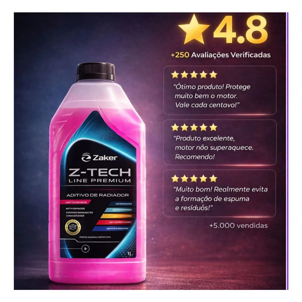 Fluido Radiador Z-tech Rosa 1l Pronto Uso Anticorrosivo Rosa-chiclete