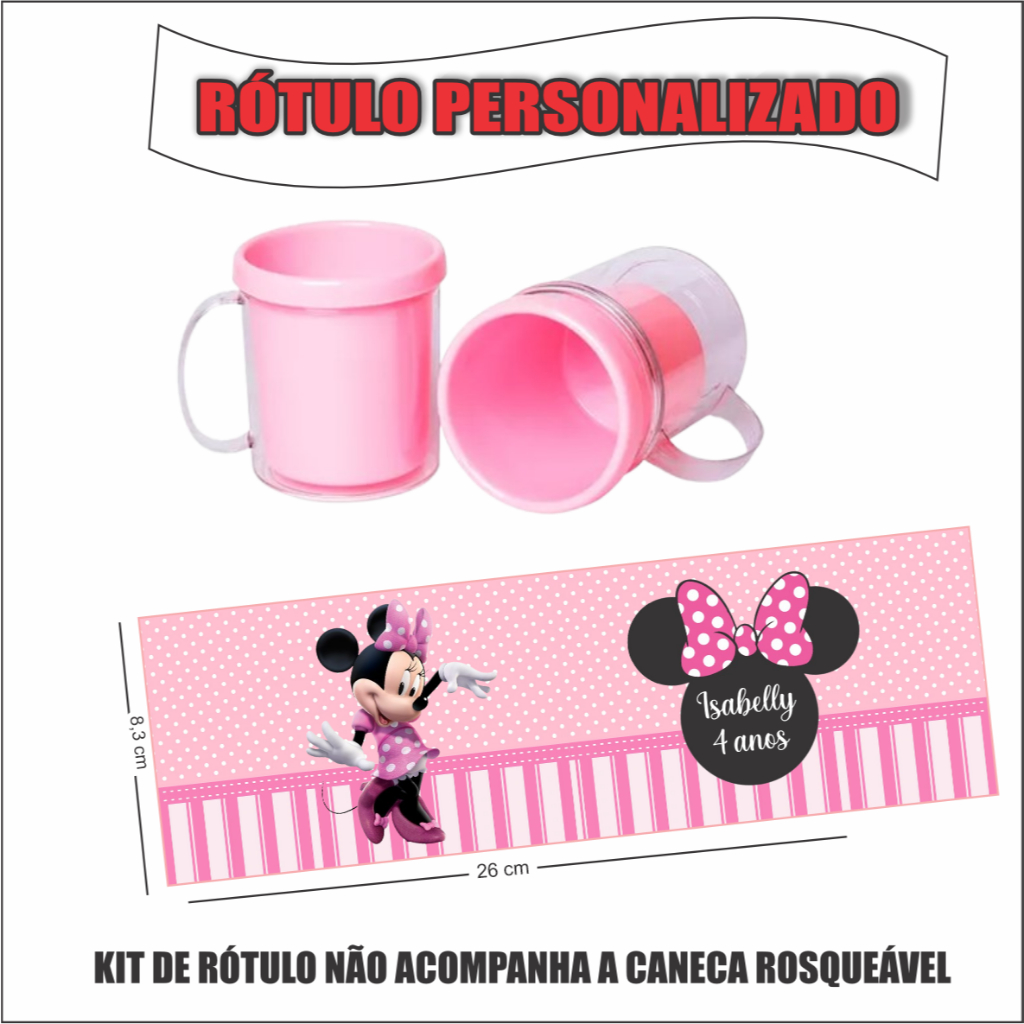 Rótulo fotográfico para caneca em acrílico rosqueável personalizada  caneca foto 8,5 x 26 cm
