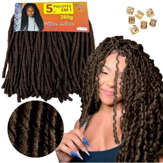 Cabelo Crochet Braid Nina Softex Cacheado 5x1 Pacotão Fibra Japonesa kanekalon 360g African em Oferta na Shopee