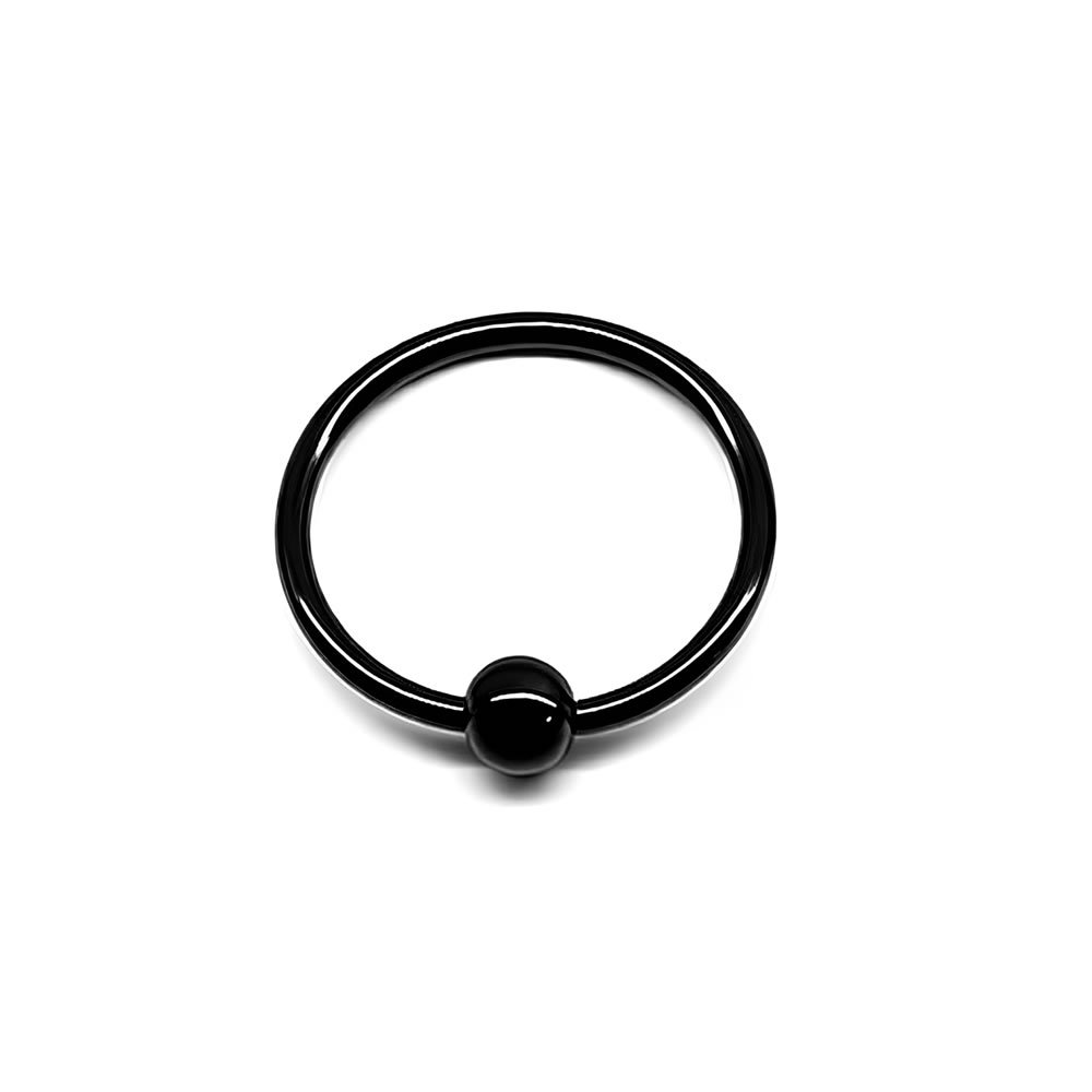 Piercing Captive para Orelha, conch, mamilo Aço Cirúrgico Preto PVD - 1 Peça