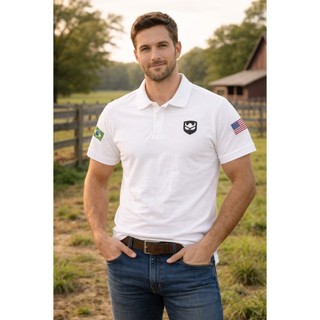 Camiseta Polo Masculino Agroboy Rincon 100% Algodão Estiloso Exclusivo Estampado do P ao GG