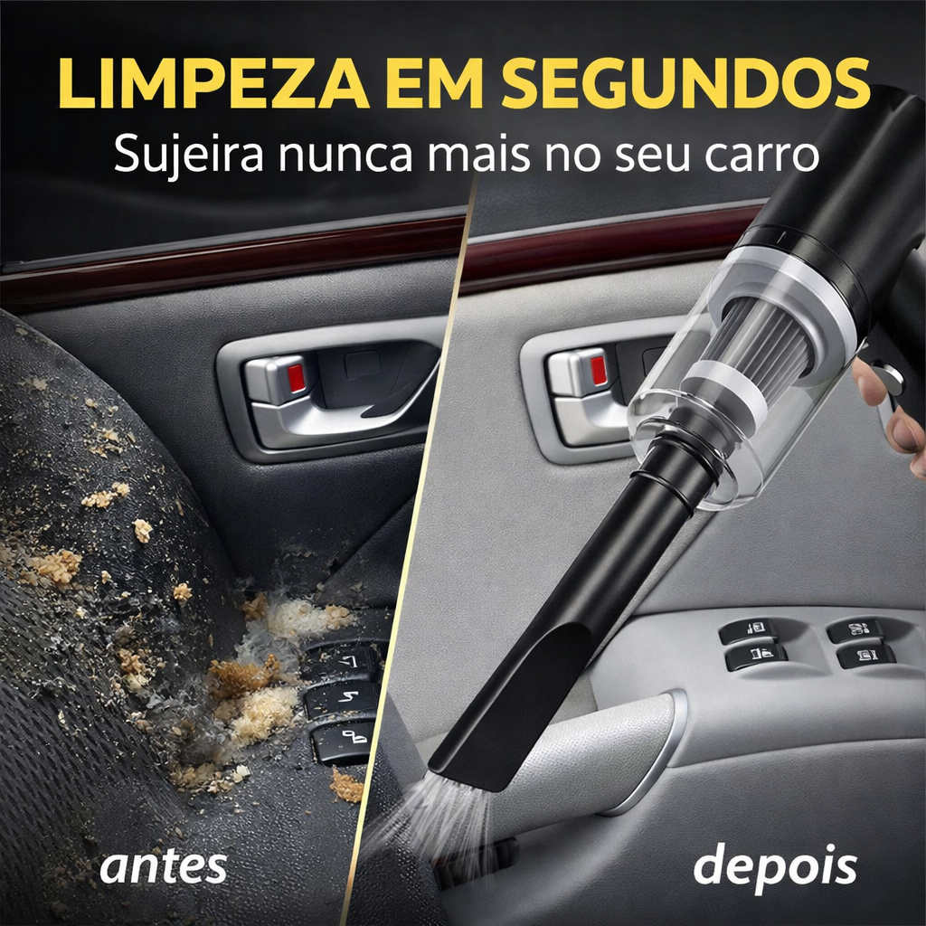 Aspirador Portátil Automotivo Recarregável USB 6000Pa Mini Aspirador de Pó Carro Casa