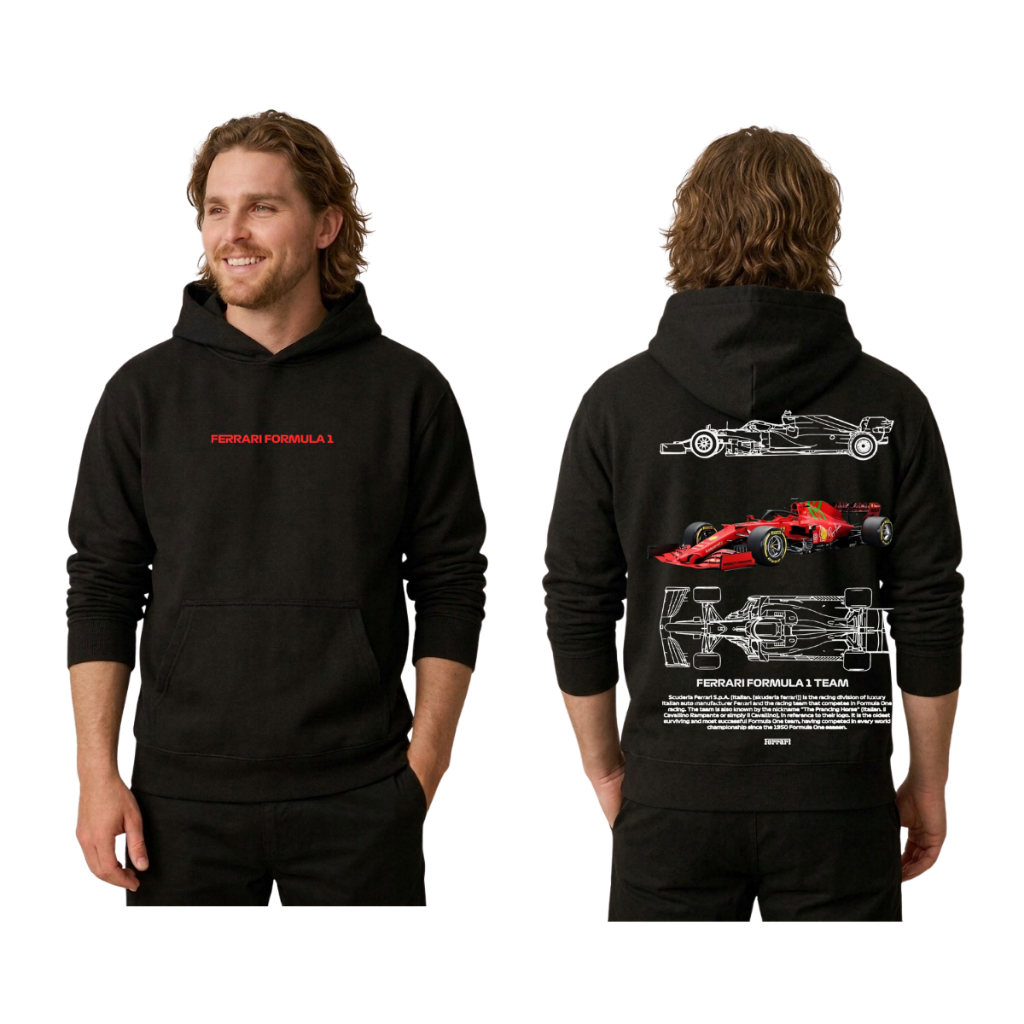 Moletom Carro  Formula  1  Ferrari  Algodão  Streetwear  Esporte  Com  Capuz  Adulto  Unissex