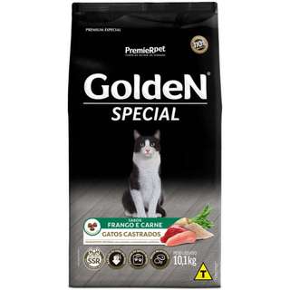 Ração Golden Special Gatos Castrados Frango e Carne 10.1Kg