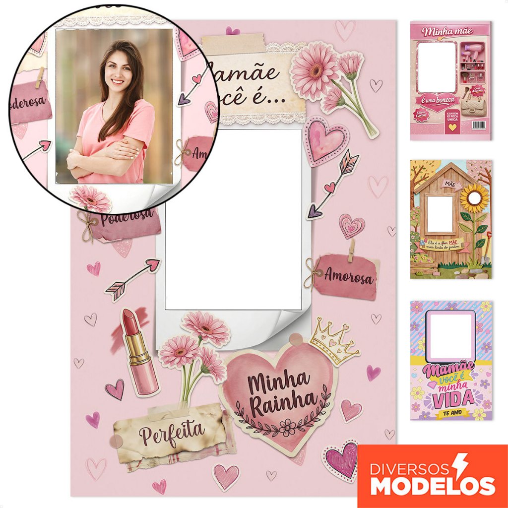 Painel Retangular Decoração Dia das Mães Interativo Vazado Lateral Sublimado Em Tecido 1,50x2,20m