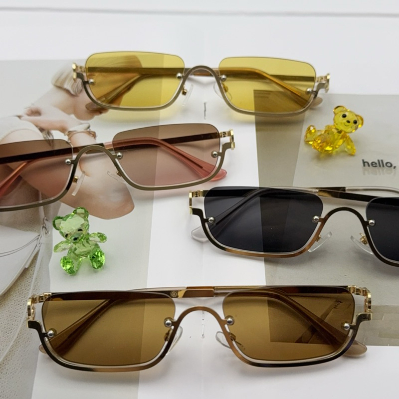 Óculos De Sol Meia Armação UNIQ Quadrado Feminino Pequeno De Metal Tons Moda Unica