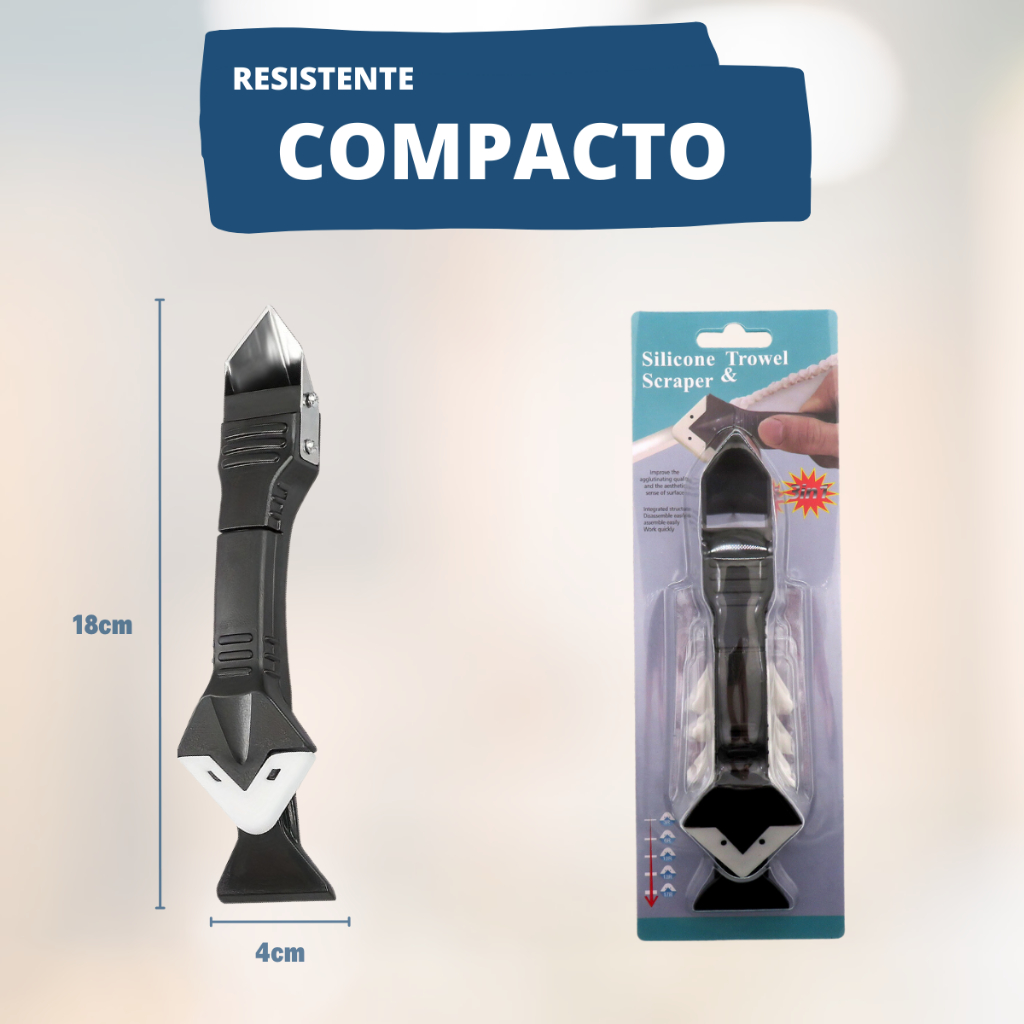Espátula Raspador Rejunte Silicone Multiuso Aplicador Acabamento Inox Piso Parede Limpeza Obra Ferramenta Profissional — imagem 2 de 2