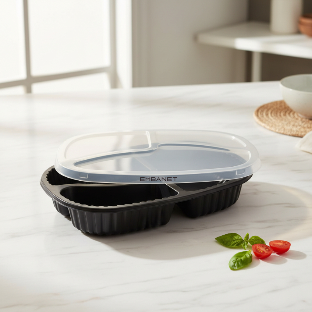 Pote P Alimentos Freezer Microondas Marmita 3 Divisórias 25u