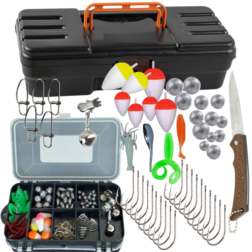 Maleta mais Estojo completo com acessorios para pesca esportiva Lazer