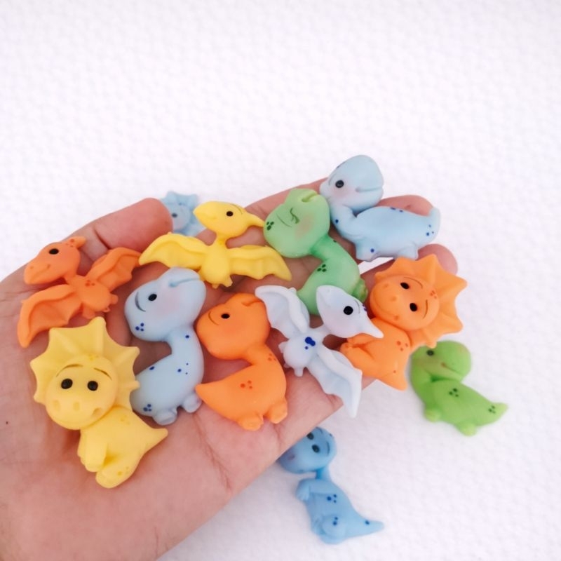 10 Mini apliques Dinossauros lembrancinhas em Biscuit Para Festa de aniversário Personalizado