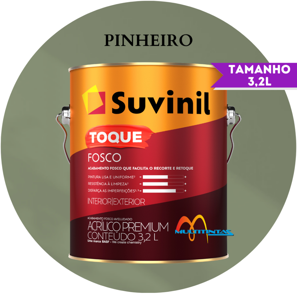 Tinta Acrílica 3,2l Cor Pinheiro Toque Fosco Suvinil