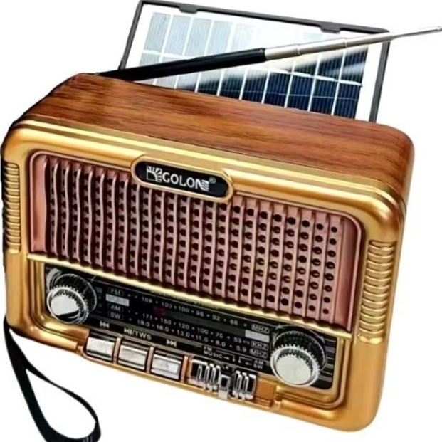 Rádio retro completo 50w placa solar caixa de som potente com am,fm,sw 8 faixas Bluetooth USB,recarregável,
