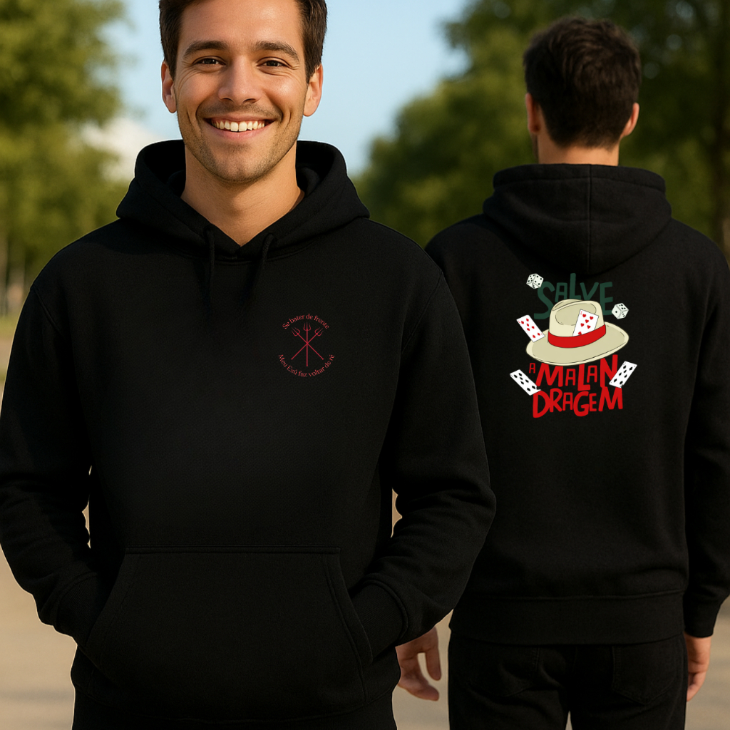 Blusa Moletom Estilo Ana P. BBB Cangurú Unisex Estampado Salve Malandragem Casaco Com Capuz e Bolso
