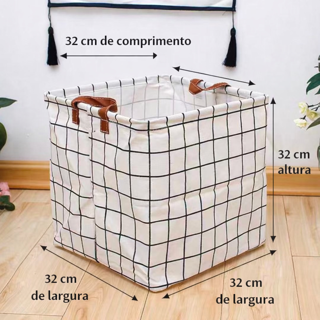 Cesto QUADRADO De Roupa Suja Organizador de Brinquedos Dobrável