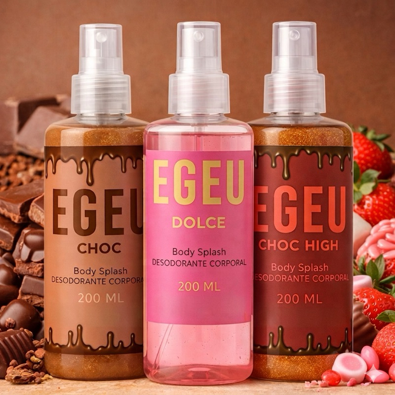 Trio Body Splash Choc High, Choc e Dolce 200ml Cada