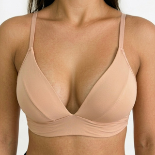 Sutiã com Bojo sem Aro com Decote em V Alça Fina Regulável e Confortável para o Dia a Dia Edumara em Oferta na Shopee