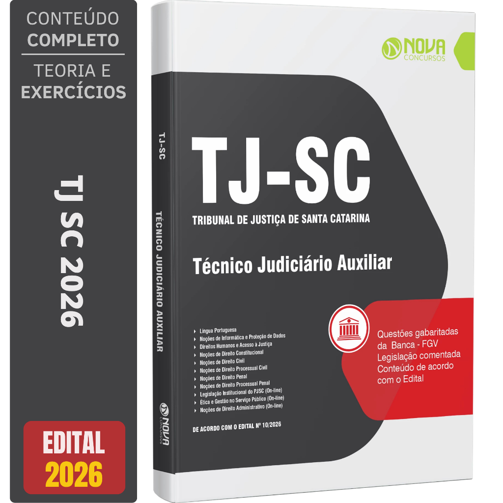 Imagem Apostila Concurso TJ SC 2026 - Técnico Judiciário Auxiliar