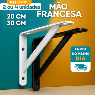 Kit Mão Francesa 2 - 4 Unidades, Peças Reforçadas Para Suporte De Prateleira Multiuso em Oferta na Shopee