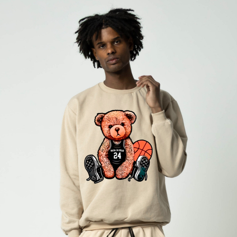 Moletom Careca Urso Basquete Gola Redonda Casaco Feminino Masculino Flanelado Unissex Inverno Frio Algodão