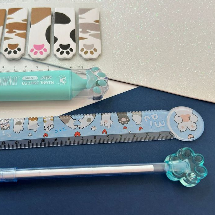 Kit Papelaria Kawaii gato fofo 💙 Papelaria de gatinho 🐾 papelaria fofa papelaria fofa