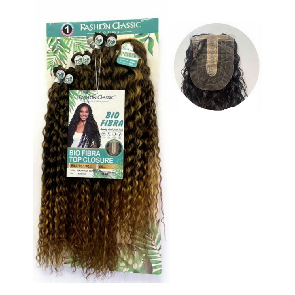 CABELO ANJO PLUS COM TOPO CLOSURE FIBRA BIO ORGÂNICA PREMIUM VOLUMOSO LEVE NATURAL