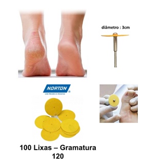 BRILHO - 100 Refis de Lixas Plantar Norton GR 120 Para Podologia Manicure Pedicure em Oferta na Shopee