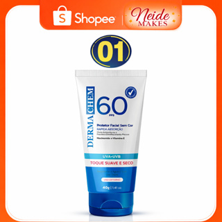 Protetor Solar Rosto FPS 60 Dermachem Validade 2028 Sem Cor Toque Seco  40g em Oferta na Shopee