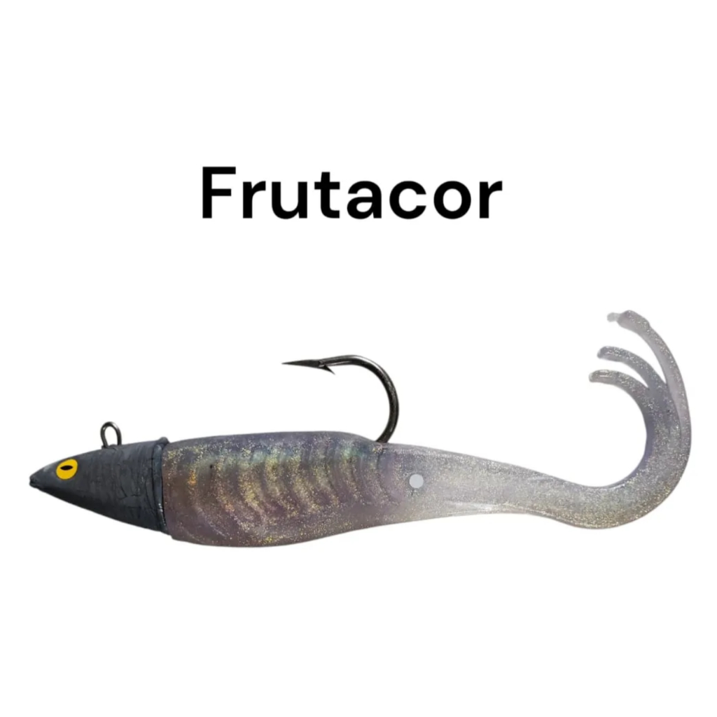 Isca Garoupa Cherne Slim Pesca 32Cm Shad Black Pearl Artificial