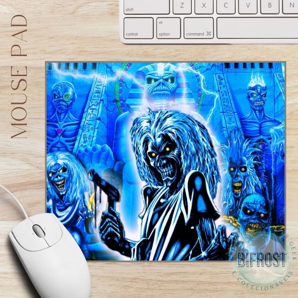 Mousepad Eddie mascote Iron Maiden presente heavy metal colecionável alternativo Geek