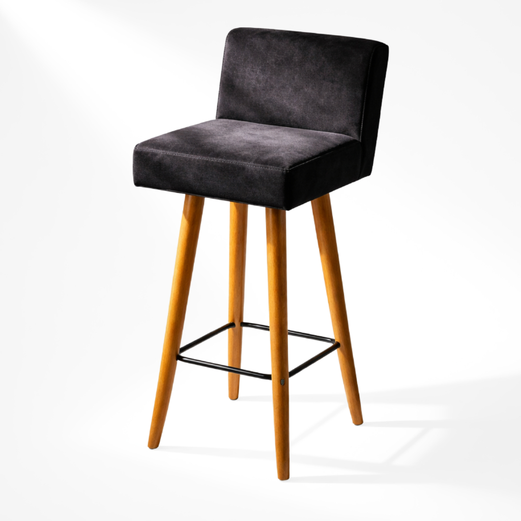 1 Banqueta Alta Decorativa Com Encosto Para Cozinha Balcão e Bistro