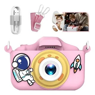 Câmera Fotográfica Digital Infantil Mini Filmadora HD Tela 2.0 Polegadas Tira Fotos e Grava Vídeo Brinquedo Educativo Pr