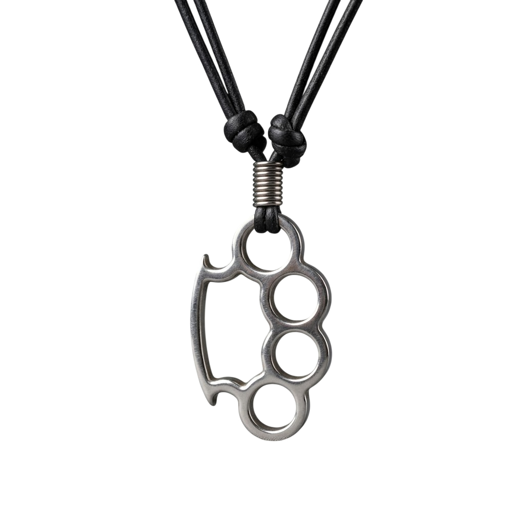 Colar Pingente Soqueira Cordão Punk Rock Unissex Ajustável