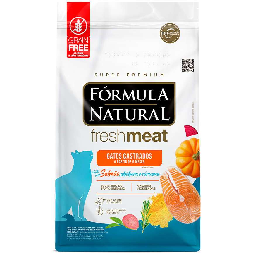 Ração Para Gatos Castrados Formula Natural Fresh Meat Salmão 10.1kg