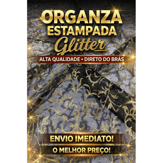 Tecido Organza Estampada Arabesco Ramos 100% Poliester