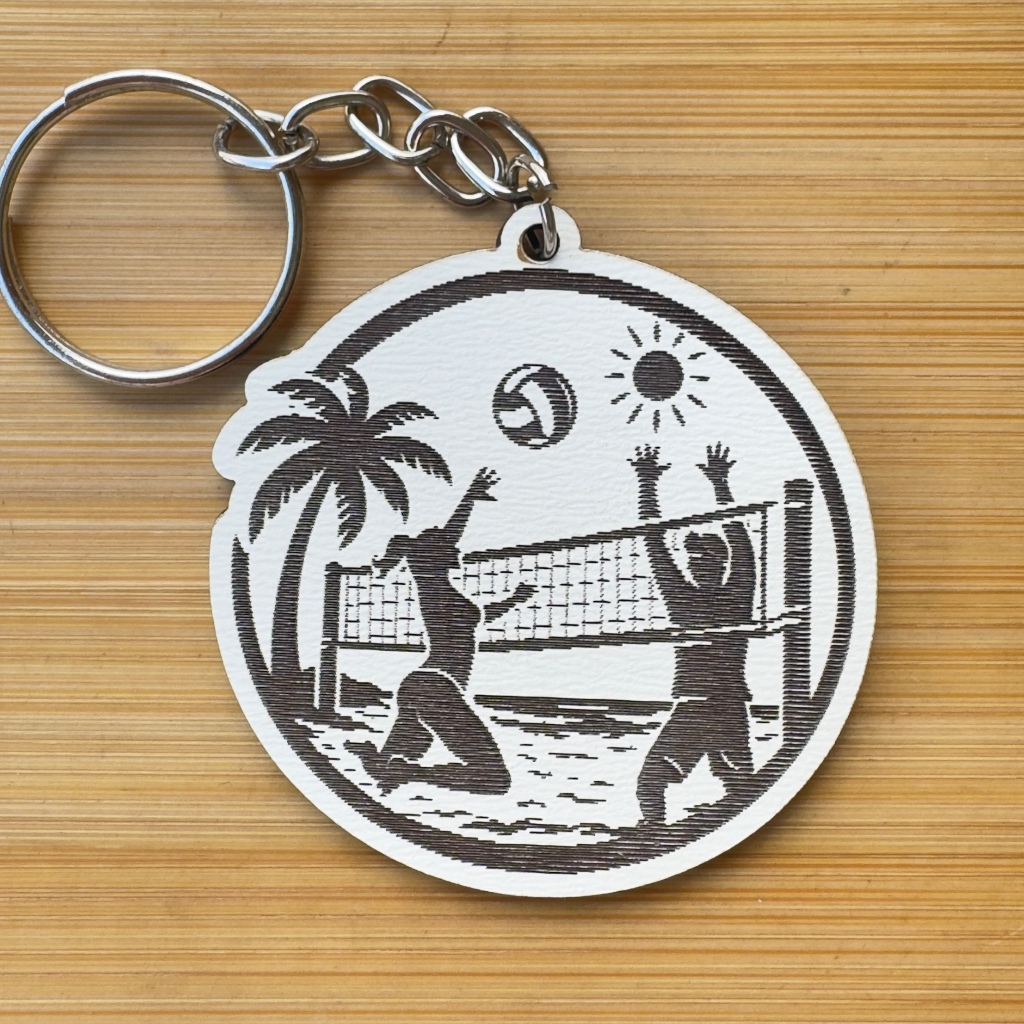 Kit Chaveiros Vôlei de Praia MDF Personalizado Nome Idade Festa Evento Lembrancinha em Madeira MDF