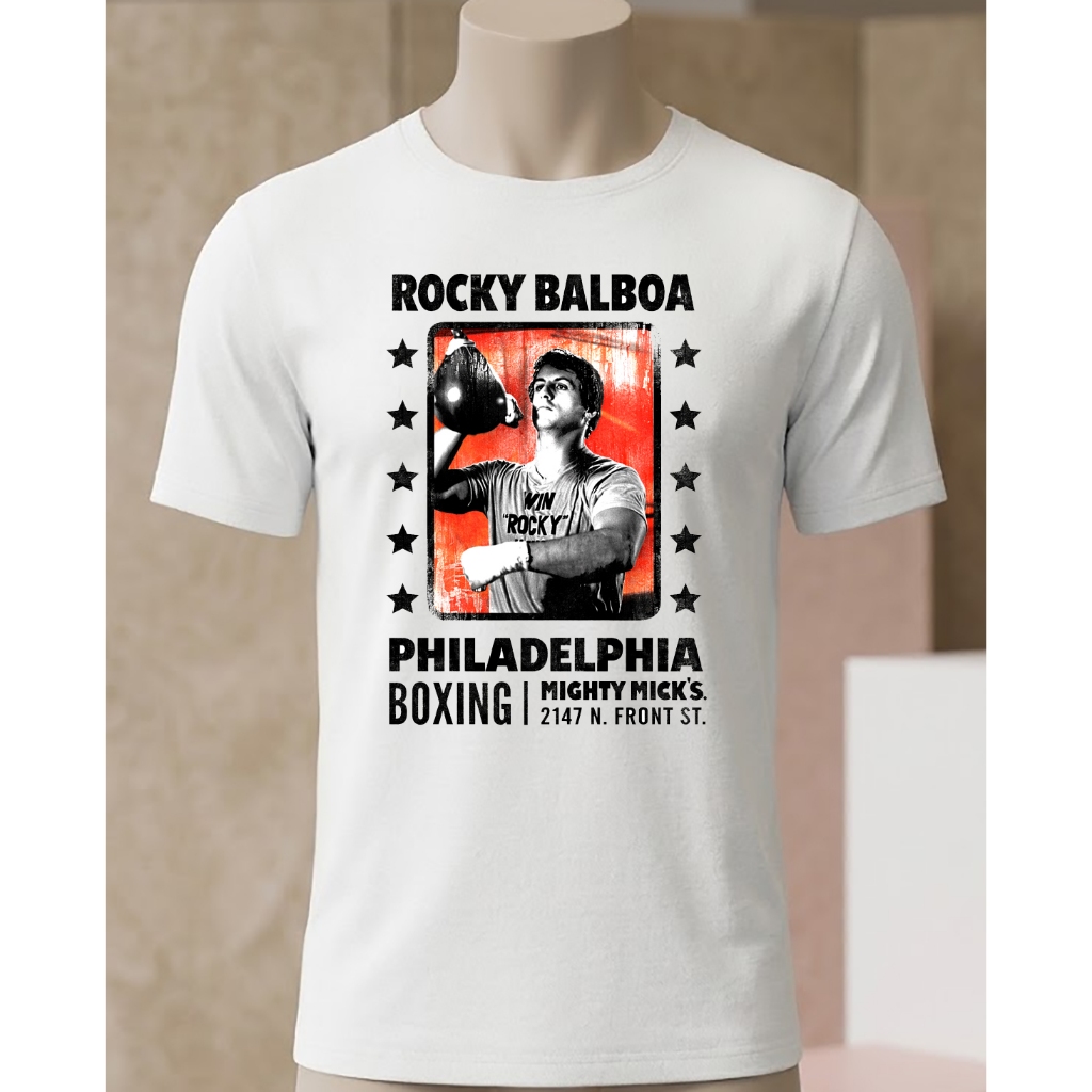 Camiseta Rocky Balboa Rambo Sylvester Stallone Branca