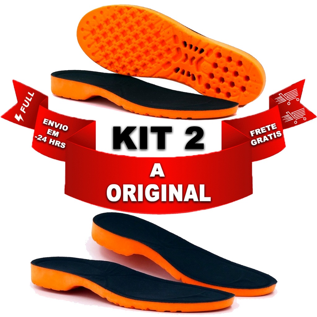 KIT COMBO 2 PARES DE PALMILHA ORTOPEDICA DE GEL ORIGINAL em Oferta na Shopee