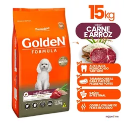 Ração Golden Fórmula Cães Adultos Raças Pequenas Sabor Carne 15kg