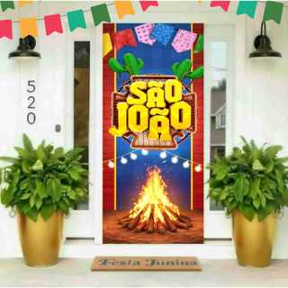 Capa Para Porta FESTA JUNINA,PÁSCOA,NATAL 2,10x0,85 Painel Retangular JUNINO Malha Premium Elástico em Oferta na Shopee