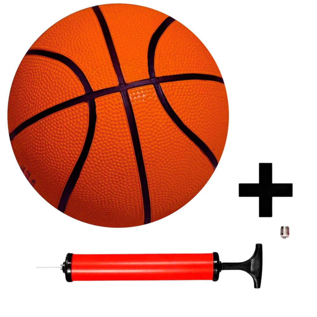 Bola De Basquete e Campo Quadra Com Bomba Tamanho Oficial N7 Borracha Resistente Quadra Cesta Basketball Menino