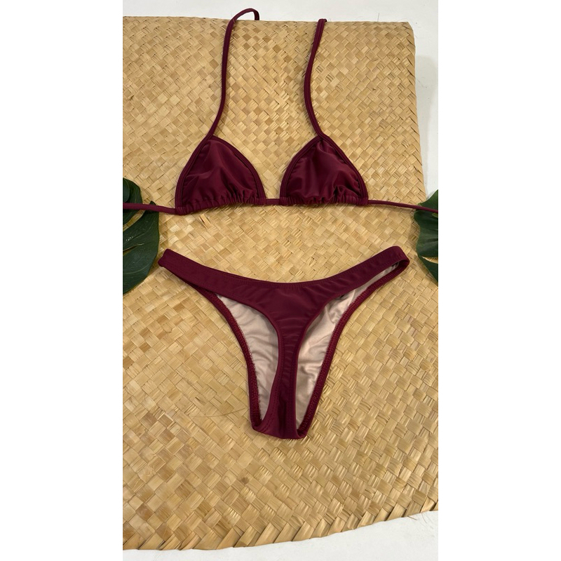 conjunto de biquínis :ref:1013 ,sutiã curtinho sem bojo calcinha asa delta micro fio dental para bronze
