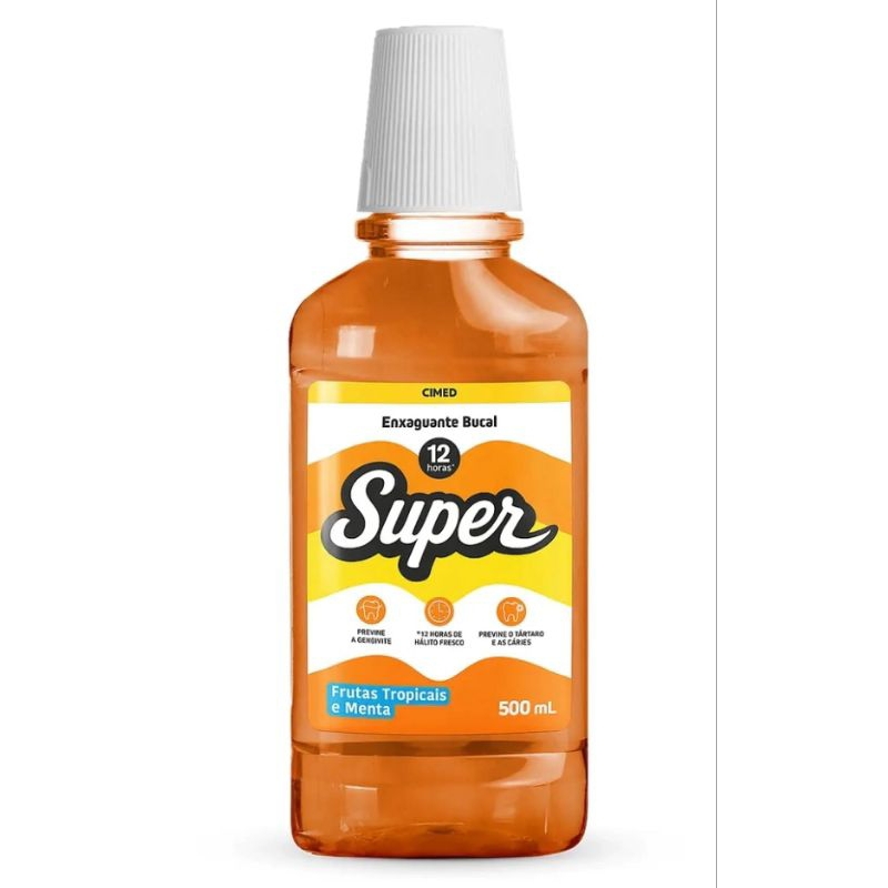 Enxaguante Bucal Cimed Linha Super, Frutas Tropicais e Menta 500ml